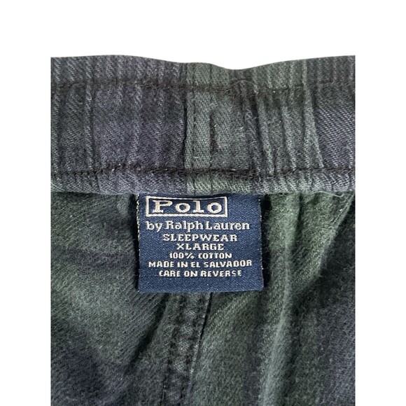 Polo Ralph Lauren Lounge Plaid Green Sleep Pajama Cotton Flannel Pants Sz XL - Picture 4 of 5